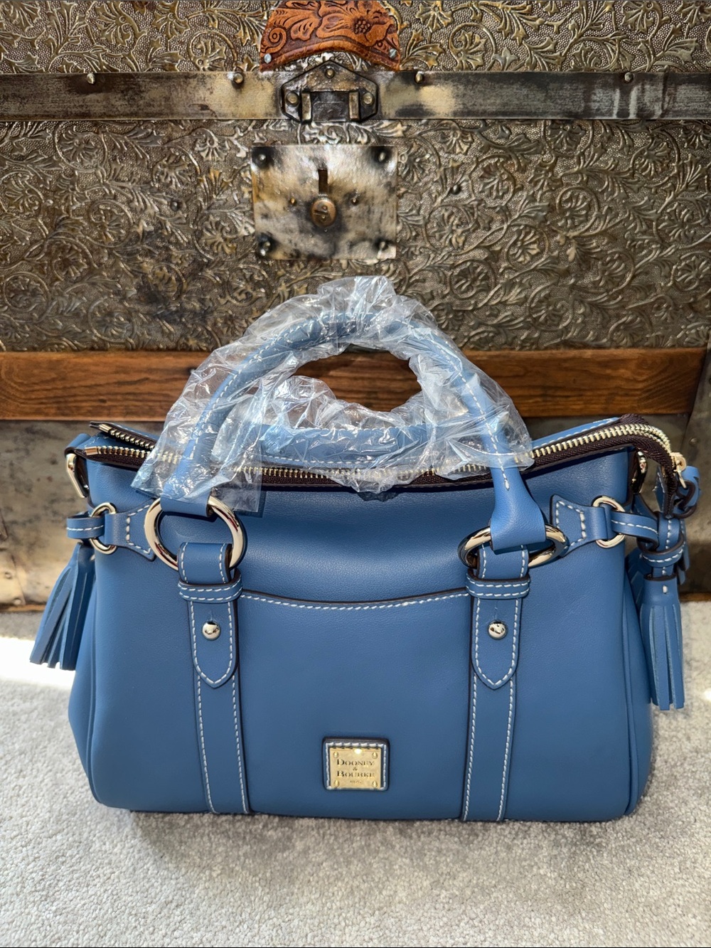 NWT Dooney & Bourke DENIM Penrose Satchel 30 LIMITED EDITION